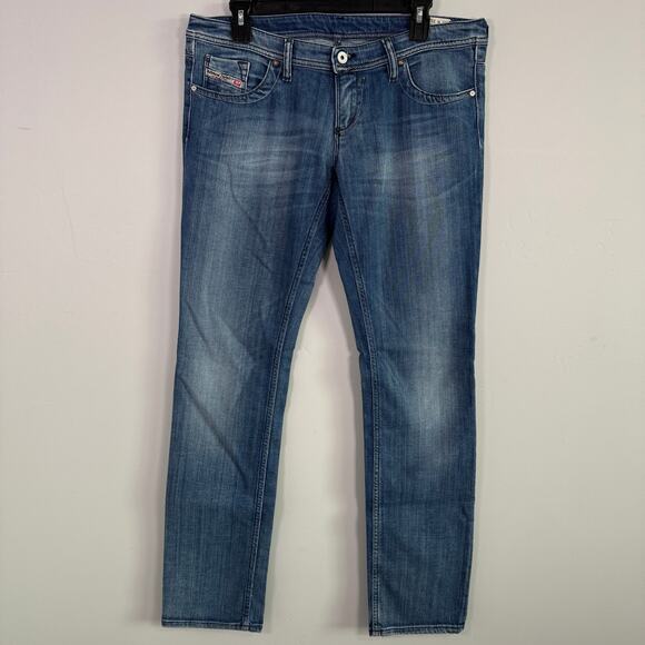 Vintage Y2K Italian Diesel Women Lowky Medium Wash Low Rise Skinny Jeans 31X34 - Picture 1 of 15